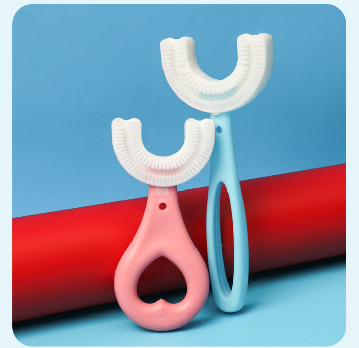 Silicone Toothbrush 360 Degree U-shaped Kids Brush Teeth U-type manual mouth brush artifact for children