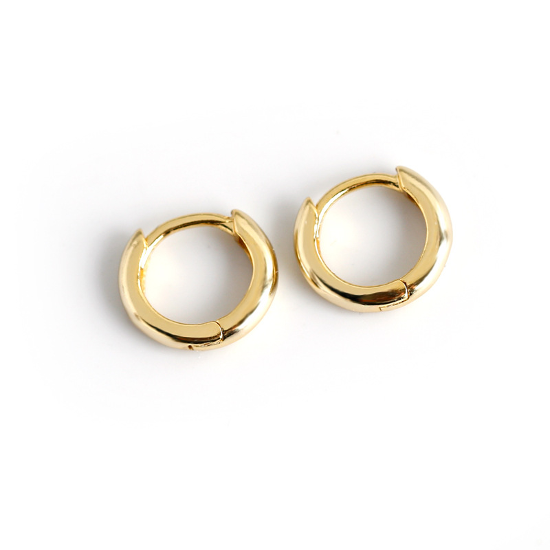 S925 sterling silver Round smooth gold earrings 7BEADS gold silver simple vintage retro earrings jewelry for women wholesale