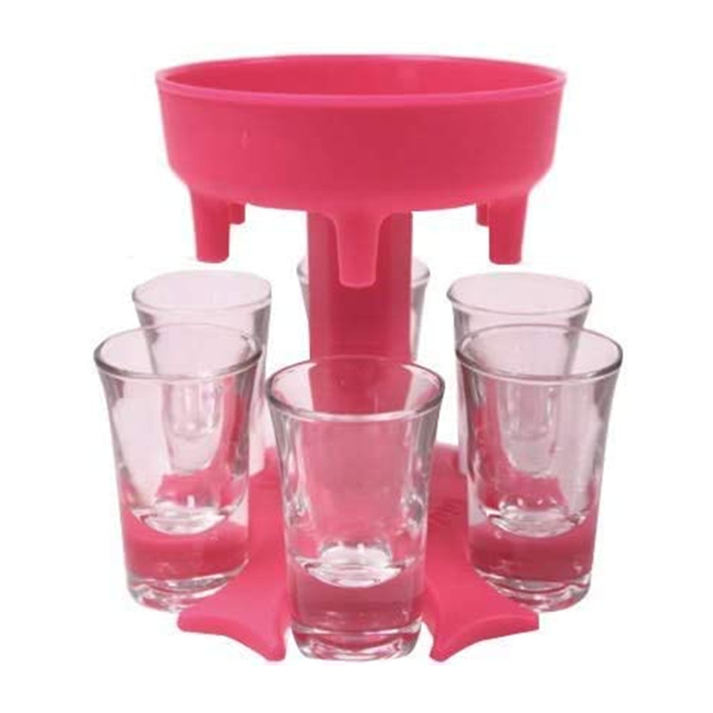 Hexagonal 6 Shot Glass Dispenser and Liquor Dispenser Party Gifts
