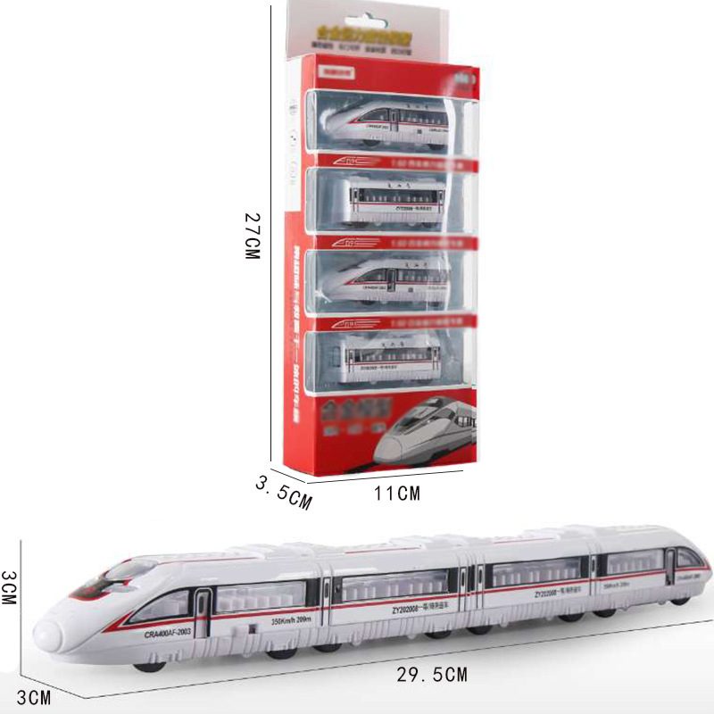 Wholesale cars kids toy train Christmas train electric toy pull back sound light on door open high speed train toy for boys