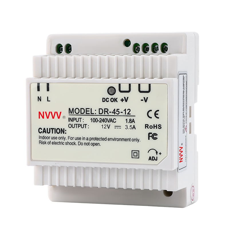 NVVV DR-45w-12v Industrial мощность AC для DC 45W SMPS DIN Rail 12V 3.75A Switching Power Supply для промышленного