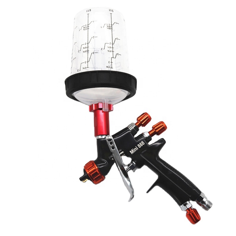 Spray Gun With 400CC PPS Tank Air Paint Gun With Paint Mixing Cup And Adapter Mini Sprayer 1.2mm Nozzle