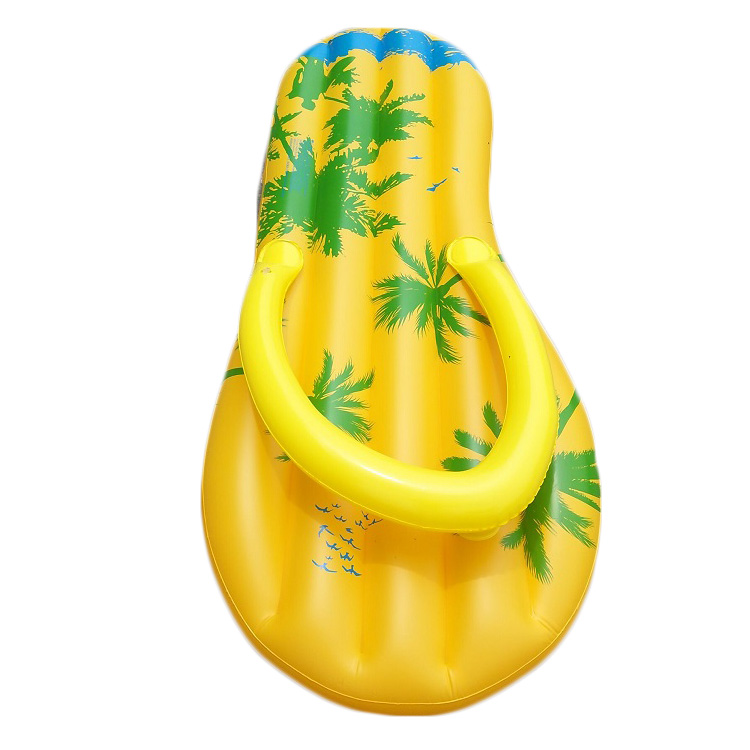 New Factory In Stock Yellow Pvc Inflatable Water Mattress Swim Pool Bed Beach Lounger Raft Slippers Float