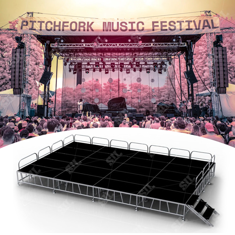 Hot Sale Full Musical Instruments Platform Stage Equipment System Performing Shows Decoration Scenery Live Music Festival Stage