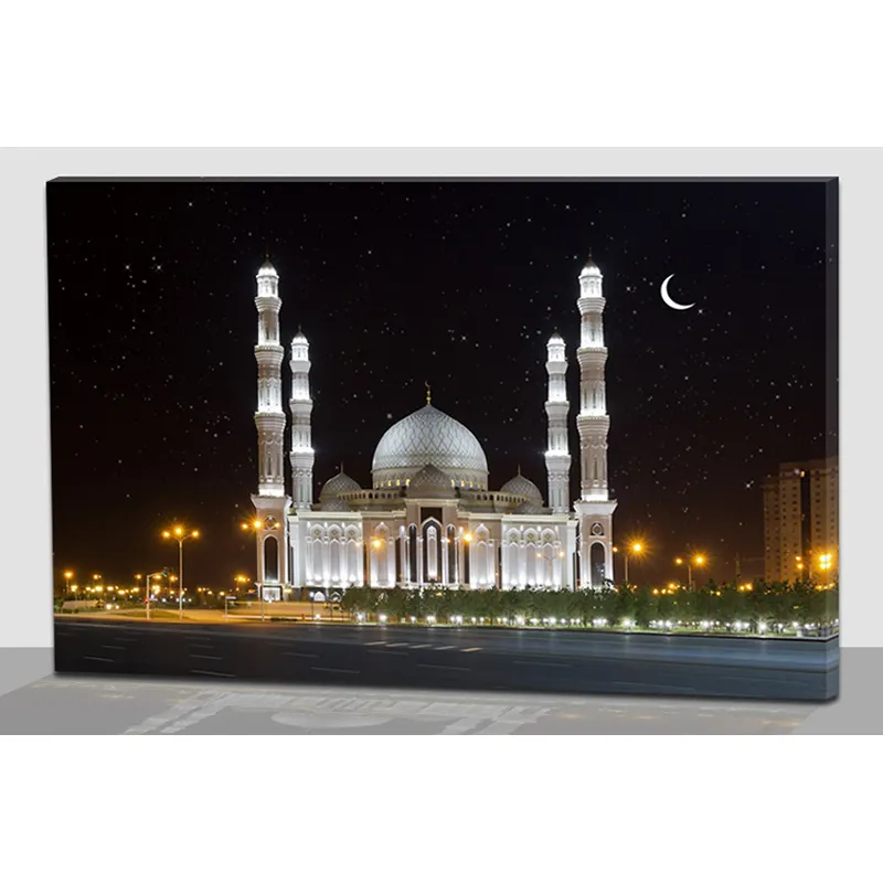 Домашний декор, светодиодный светильник, Исламская картина, настенные художественные принты