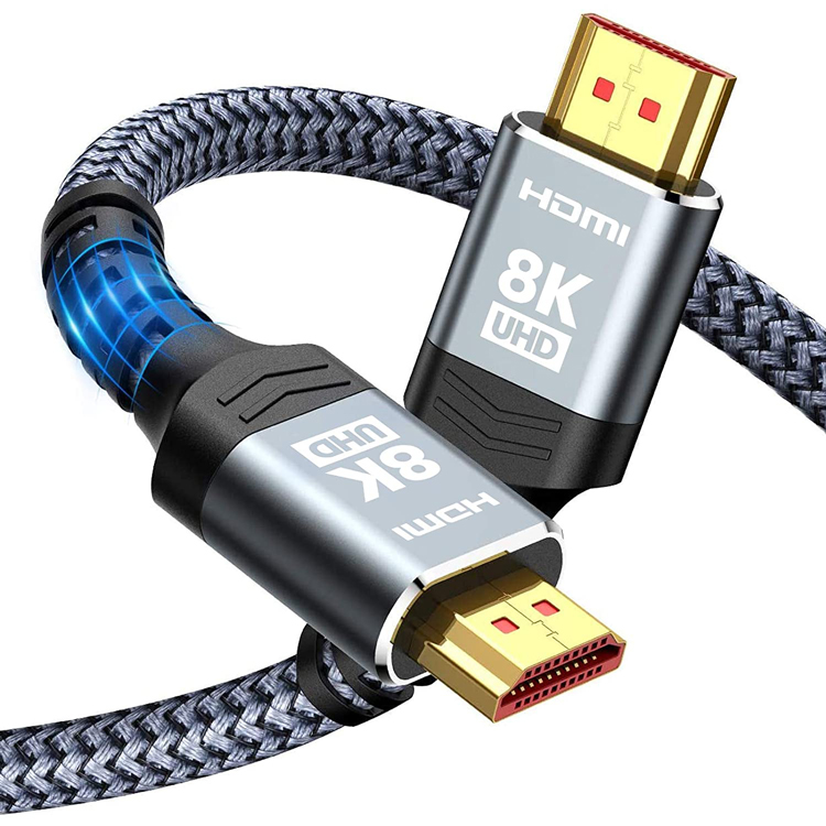 8K HDMI кабель, 6.6FT/2M 48 Гбит/с, высокая скорость Плетеный Cord-4K @ 120 Гц 7680P, DTS:X HDCP 2,2 & 2,3, HDR 10, eARC