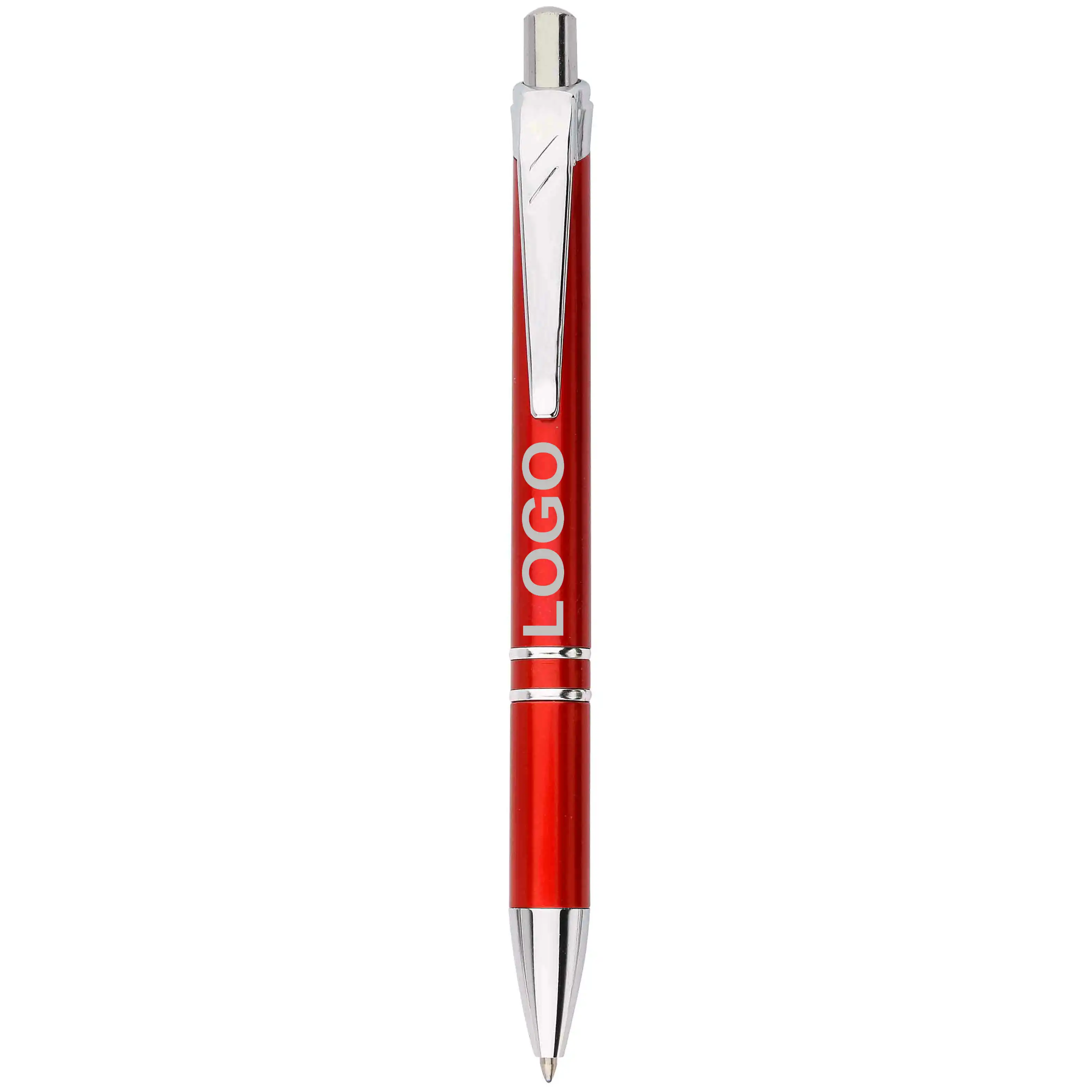 Business Ball Pen Premium Business Gift Metallic Logo Pen Plastic Ball Pen With Metal Clip Customer Logo Printing Pen