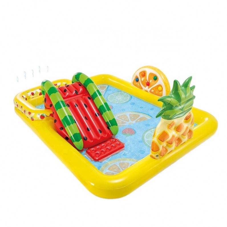 2021 XBL Sue INTEX57158 Summer Fun Water Toys Inflatable Fruit pineapple Design Play Center Kiddie Slide Pool