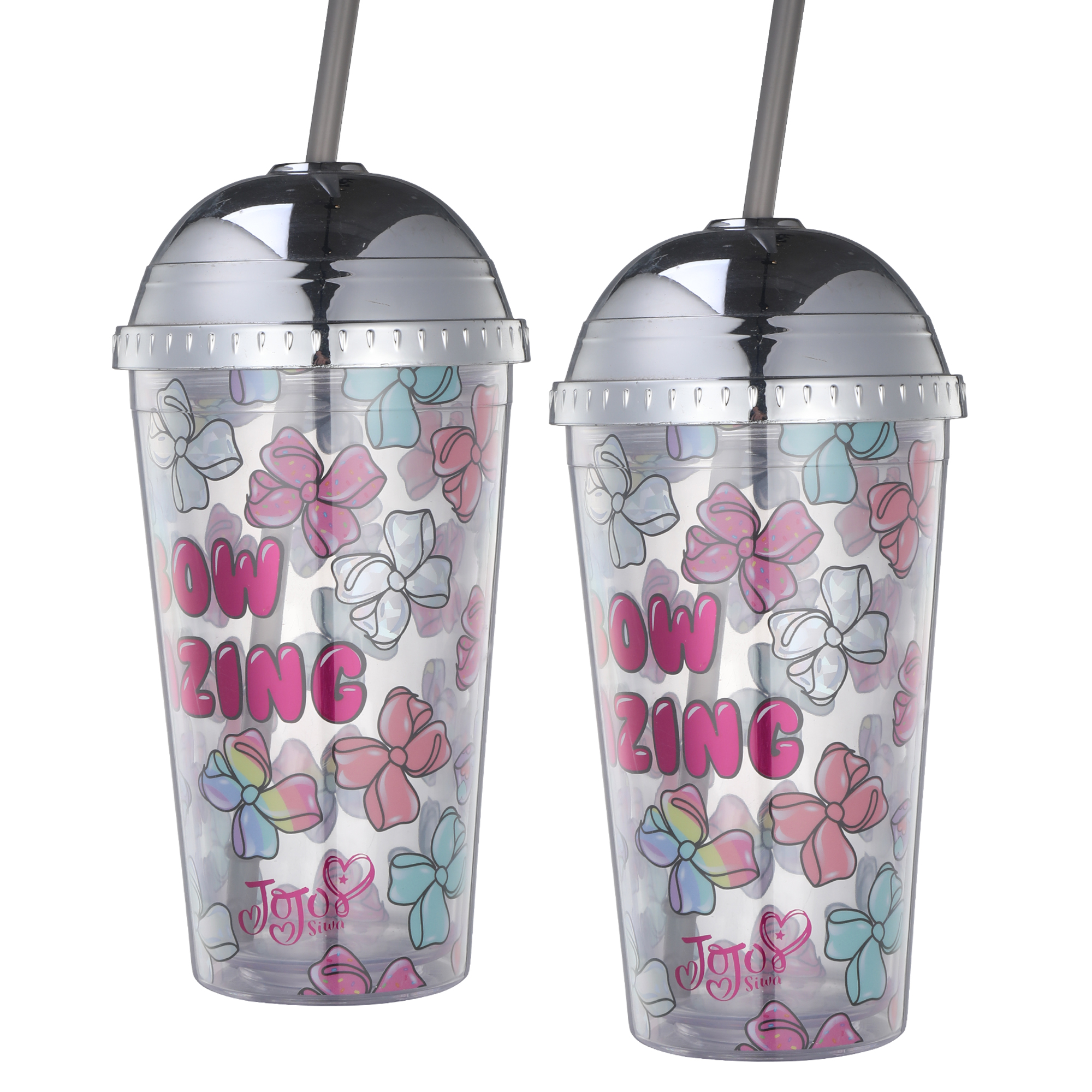 Factory Price 16 oz. Double Wall Clear Acrylic cup with straw