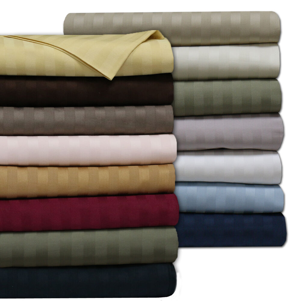Sateen Jacquard Bed Sheet Fabric 100% Cotton 1cm Stripe Red Pink Blue White COMBED YARN DYED Satin Finish Embroidery Logo Woven