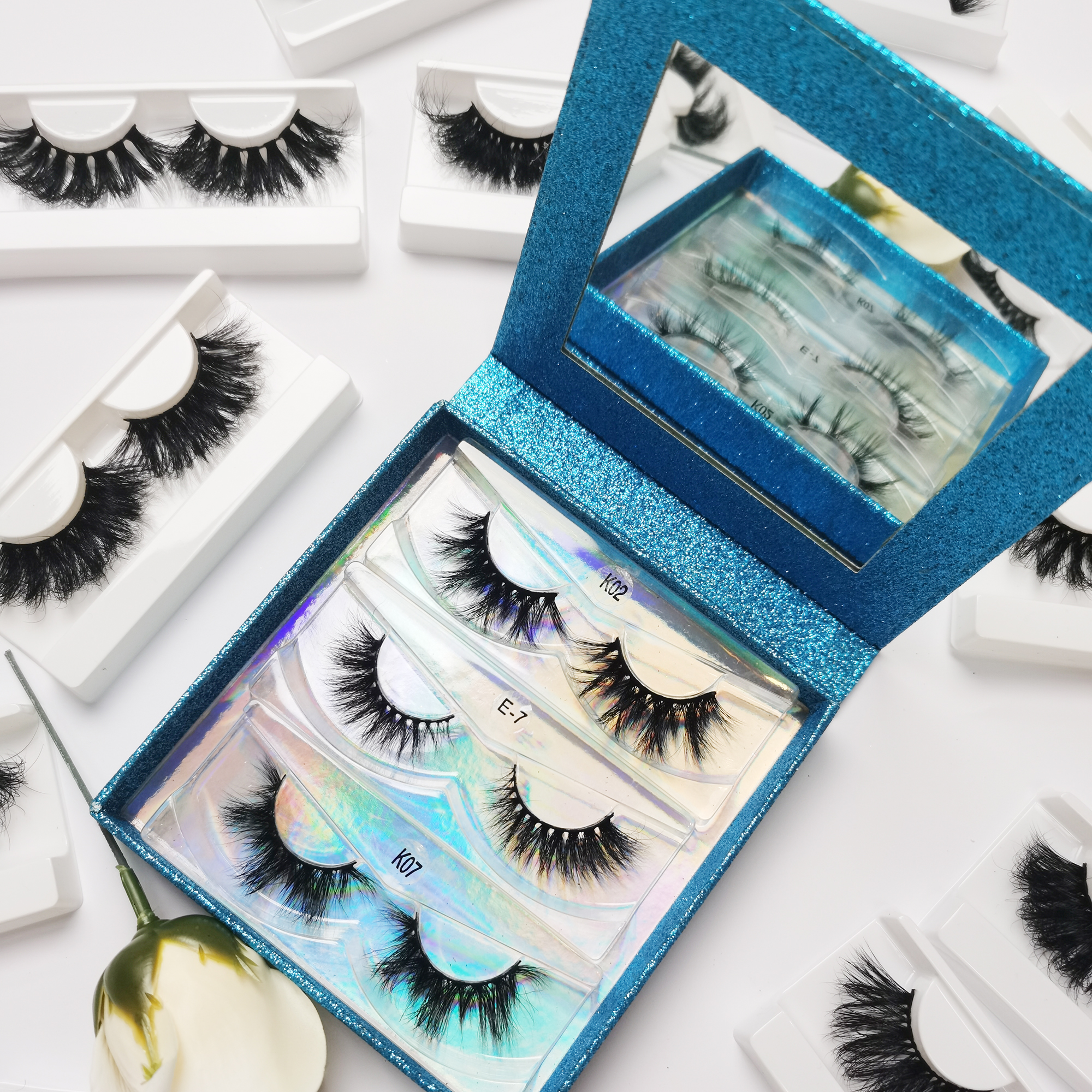 3/5 пар ресниц частная Этикетка 3D норка Lashbook Красочные пользовательские Lashcases коробка для упаковки ресниц под заказ книги для ресниц