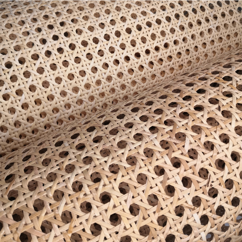 Factory High Quality Natural Mesh Rattan Cane Webbing Roll Open Woven Bleashed Rattan Webbing Cane