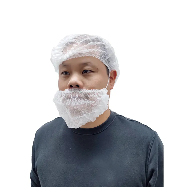 Amazon Hot Sale Men Food Work Beard Net Head Hanging Disposable Nonwoven Beard Cover