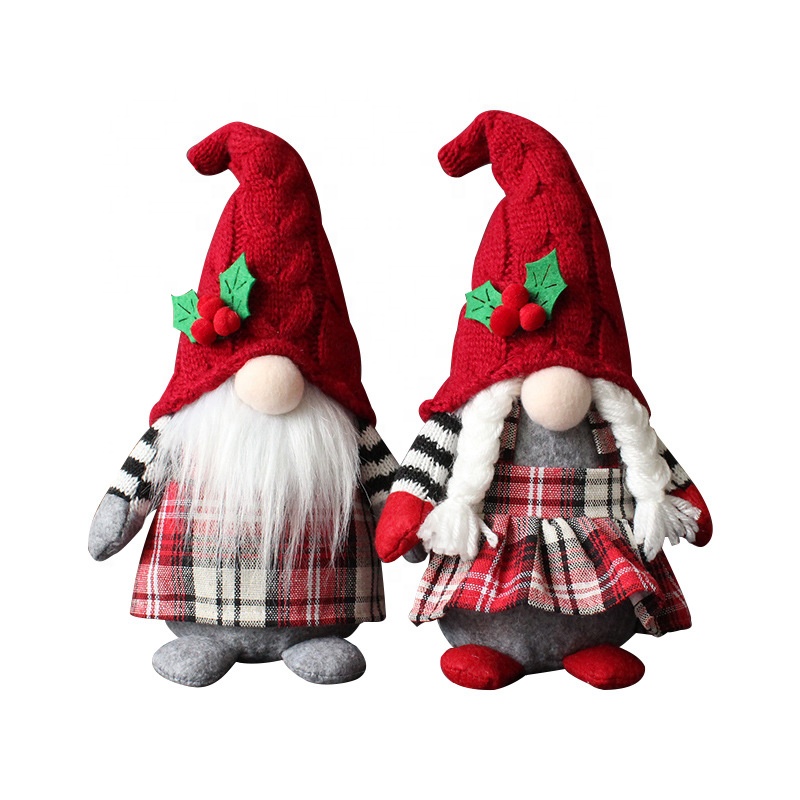 Christmas Gnomes Set Handmade Santa Gnome Plush Doll Figurine Christmas gonk Dwarf Elf Household Felt Decoration Ornaments Valen