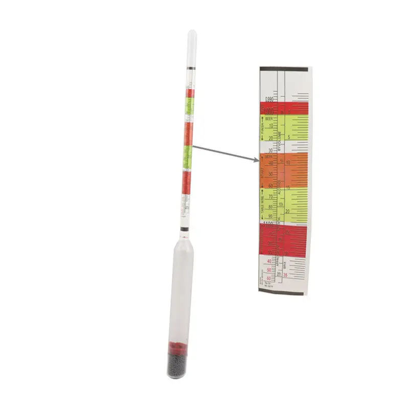 Beer Wine Alcohol Tester 3 IN 1 Triple Scale Hydrometer 0.990-1.160 Specific Gravity Brix Balling Home Brew Alcoholometer Tools