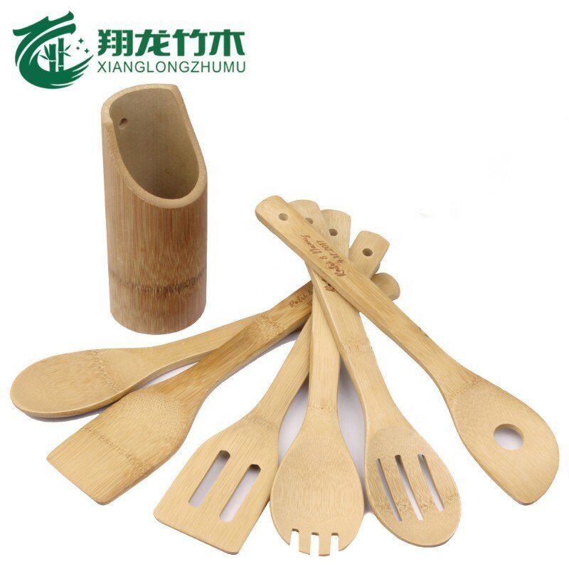 High quality bamboo cooking tools kitchen utensil including spoon, scoop, spatula & ladle
