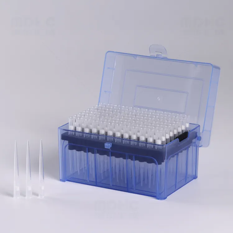 96 Wells Rack Pipette Tips with Filter For Lab Use