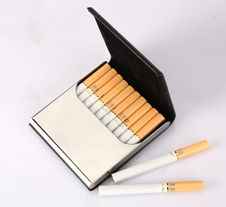 Wholesale Automatic Pop-up Cigarette Case Lighter Stainless Steel Metal Cigarette Case