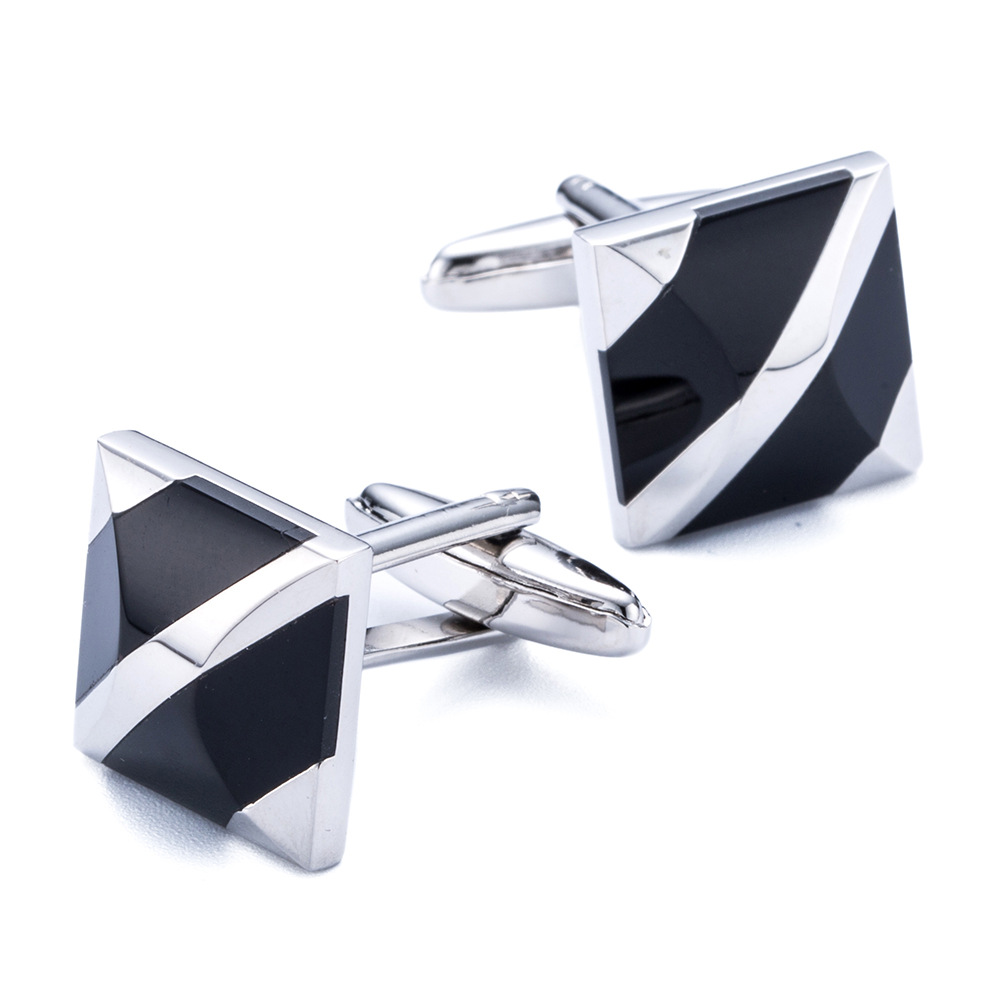 Wedding Groom Agate Black Jewelry France Style Sleeve Nails Business Gifts Fashion Shirt Button Cuff links Cufflinks For Men