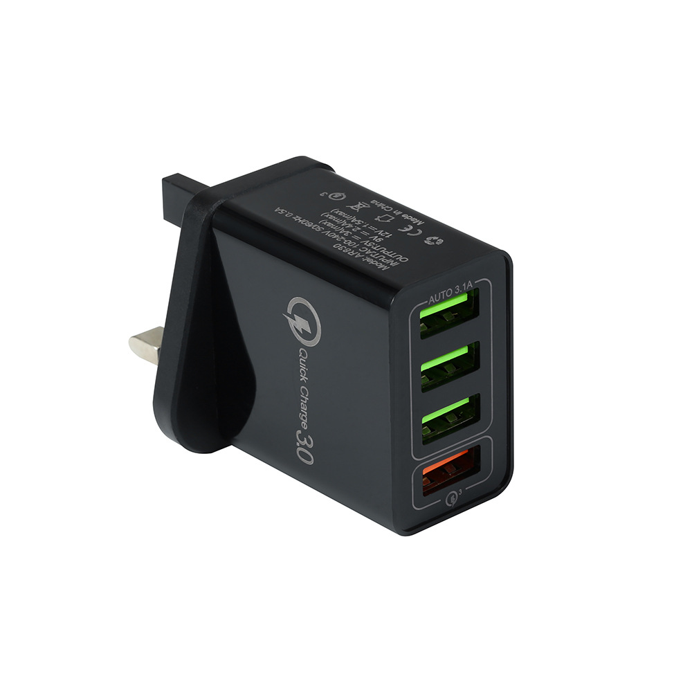 3.1A Быстрая зарядка 3,0 быстрое зарядное устройство UK Plug 4 порта Usb настенное зарядное устройство для iPhone UK Plug QC3.0 USB зарядное устройство для путешествий