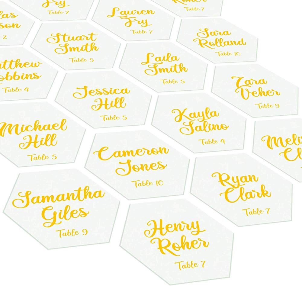 MINGSHI Clear Smooth Edges Hexagon Sign Blanks Acrylic Place Cards
