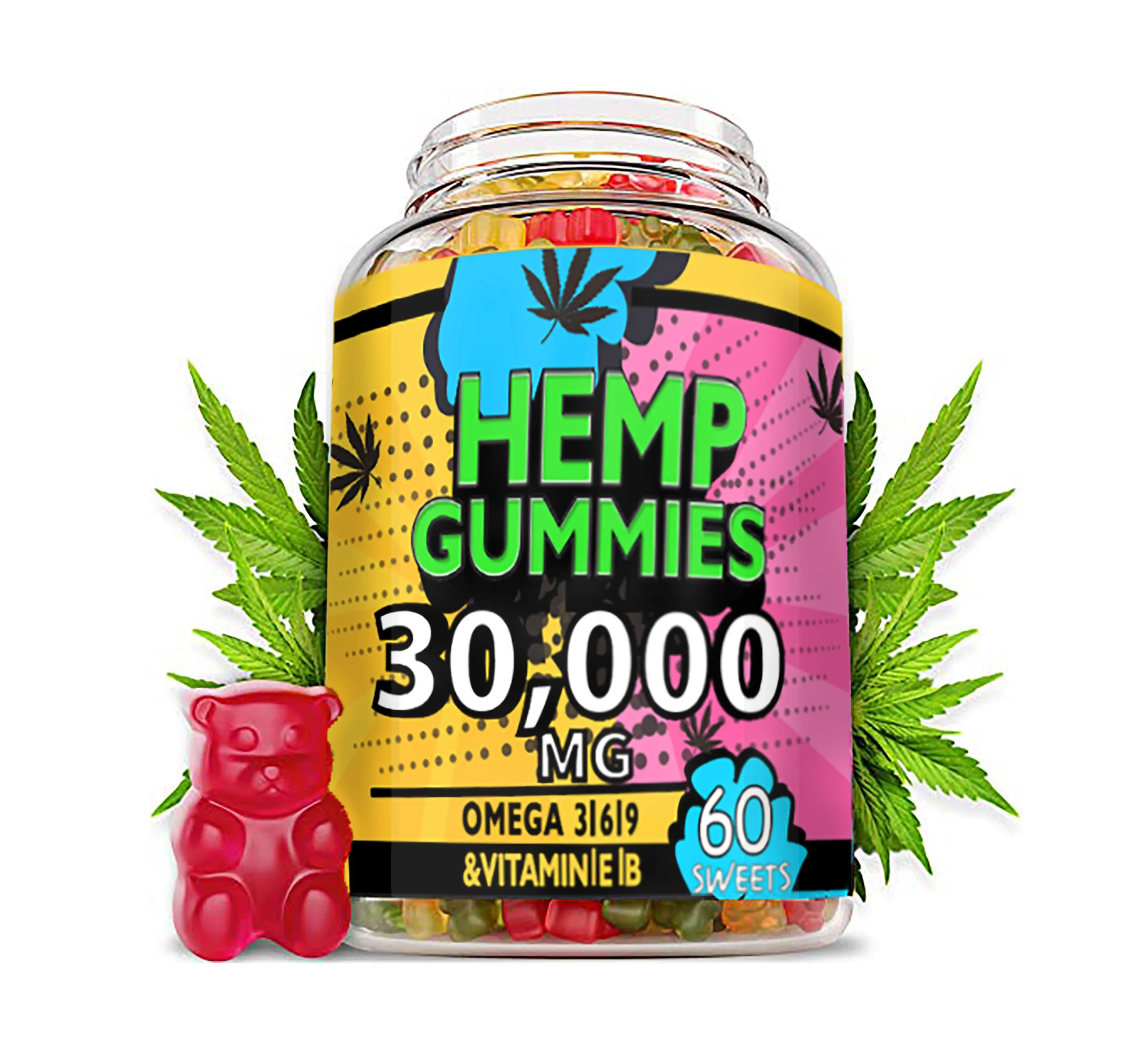 In stock packing cbd gummies bear candy 30000mg for Stress Relief With fruit flavour