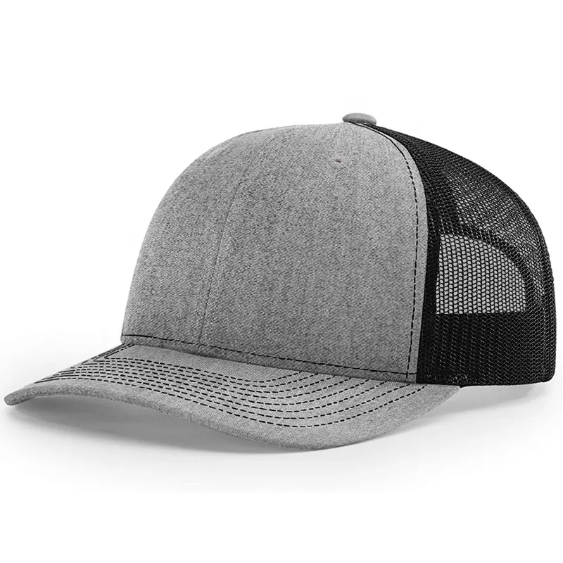 Custom Embroidery Logo Richardson 112 Grey Mesh Trucker Caps Mens Hats