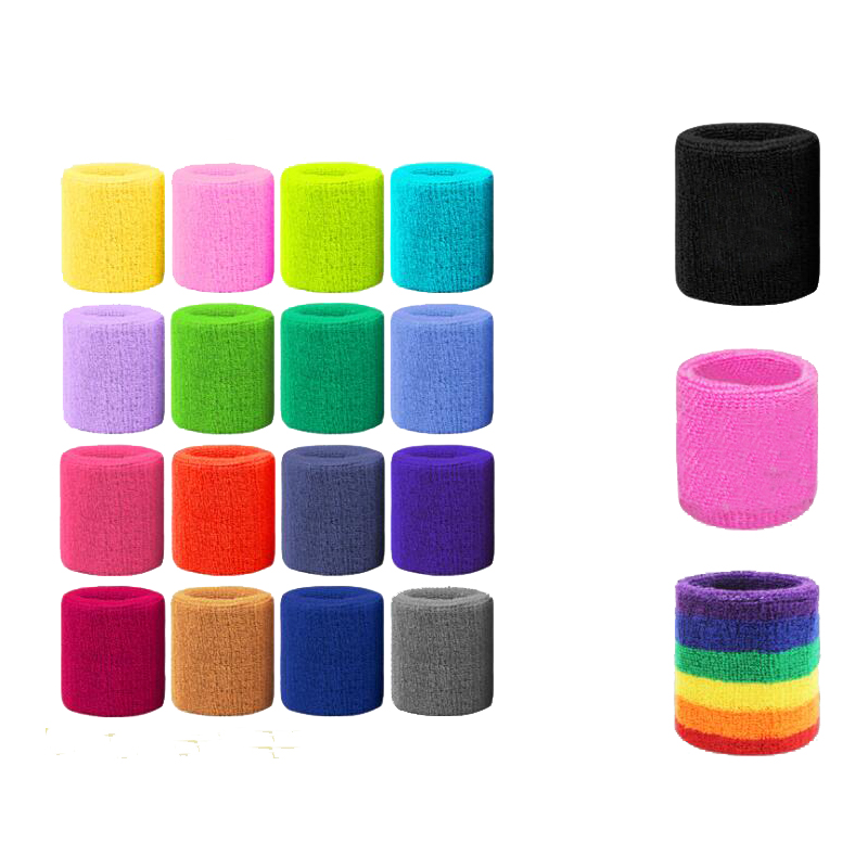 Amazon Hot Sale Promotional Gifts Sport Cotton Absorb Tennis Sweat Wrist Bands With Custom Logo