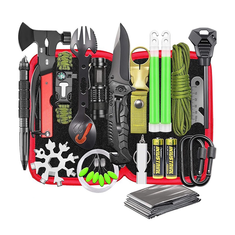 GARIDA Outdoor camping survival multifunctional survival first aid kit 18 piece emergency survival kit set for For camping