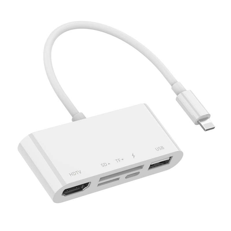 Адаптер-концентратор с поддержкой Youtube SD TF HDTV USB 8PIn считыватель зарядное устройство адаптер для iPhone OTG адаптер