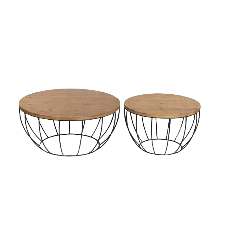 Metal   wood Customized Antique Tea Table Home decorative Round Coffee Table