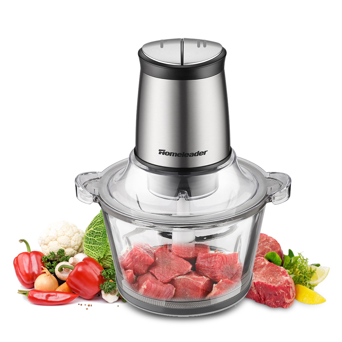 4 острых лезвия 2L BPA-Free стеклянная чаша блендер Мясорубка измельчитель для мяса и овощей