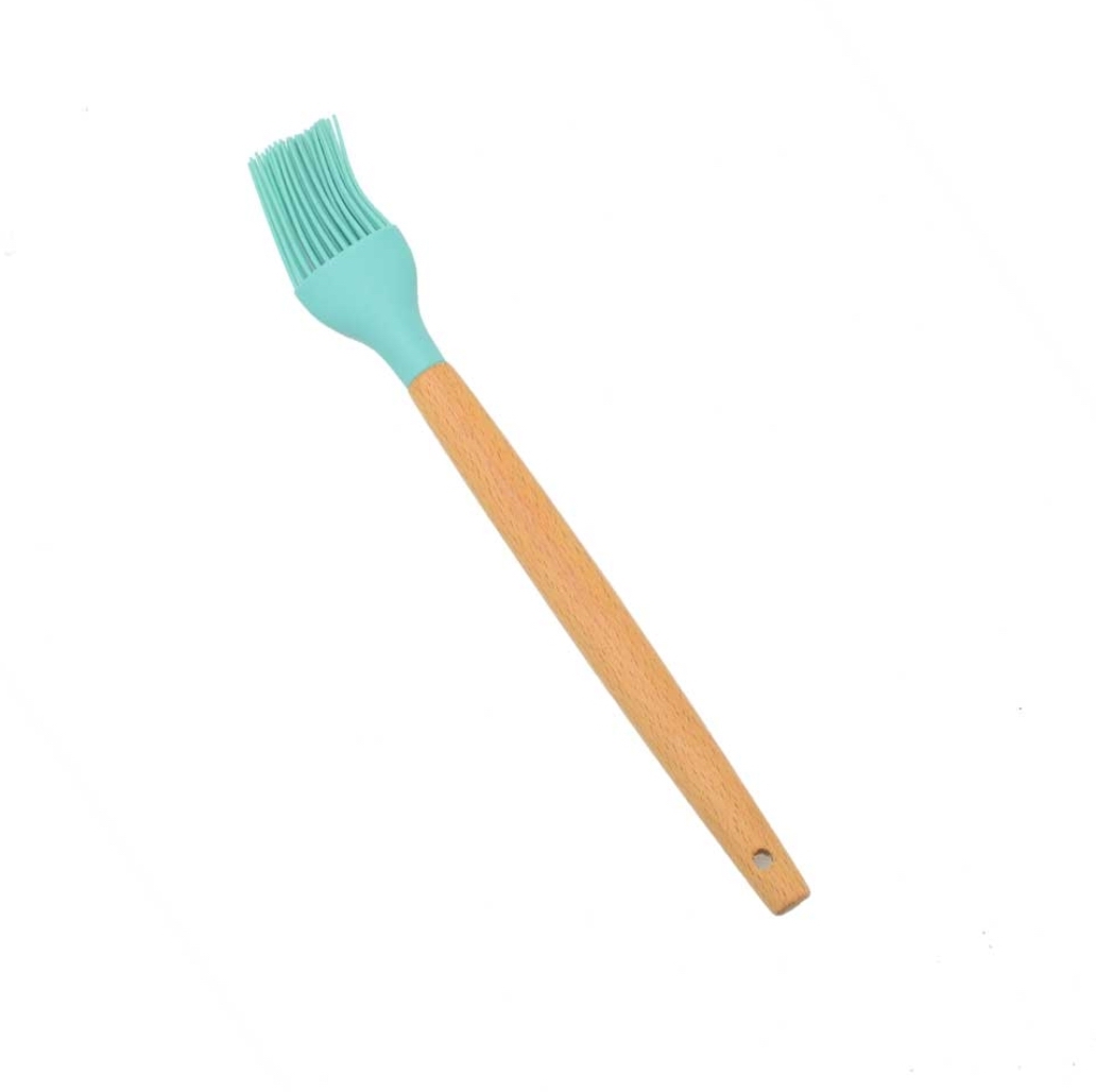 wooden kitchen tools food grade silicone baking brush