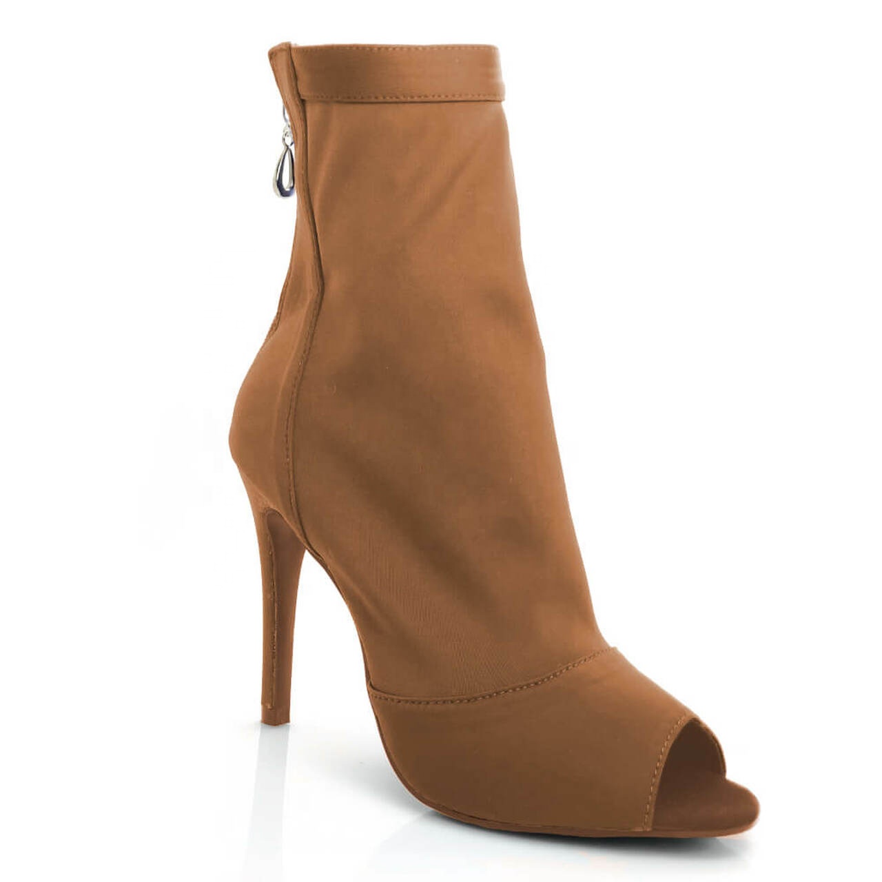 Brown Satin 10cm Heel Height Zapatos De Baile Latin Salsa Ballroom Dance Shoes for Dancing Latin Dance Women