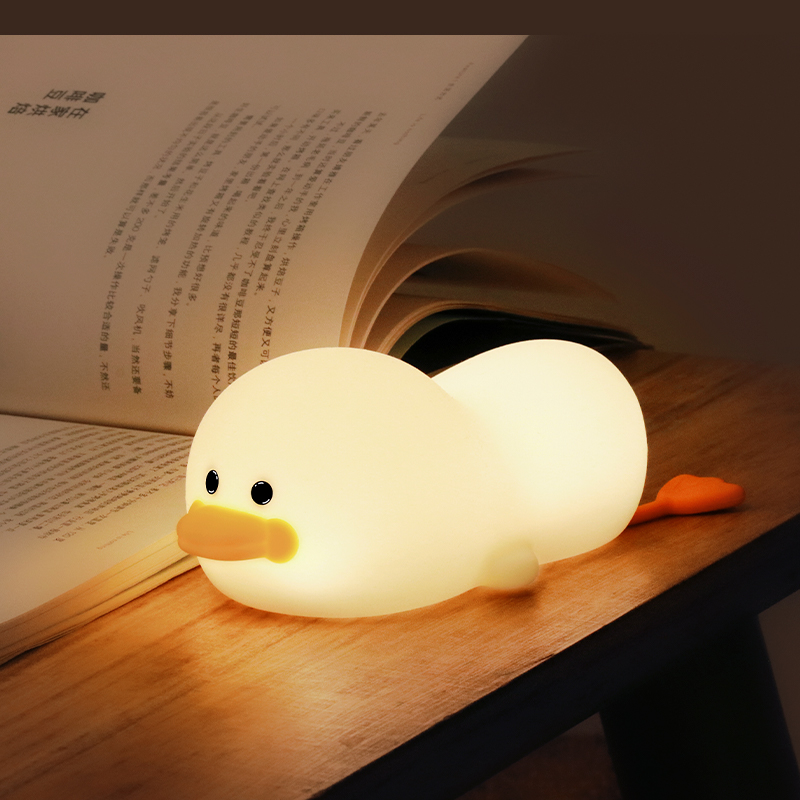 Cute Duck Silicone Soft night lights for kids Bedroom Table Lamp USB Rechargeable MINI Baby Nursery Light