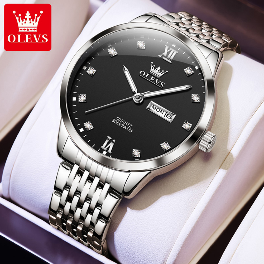 OLEVS 2943 watch men special Dial Stainless Steel strap with 3ATM waterproof Luxury watch watches