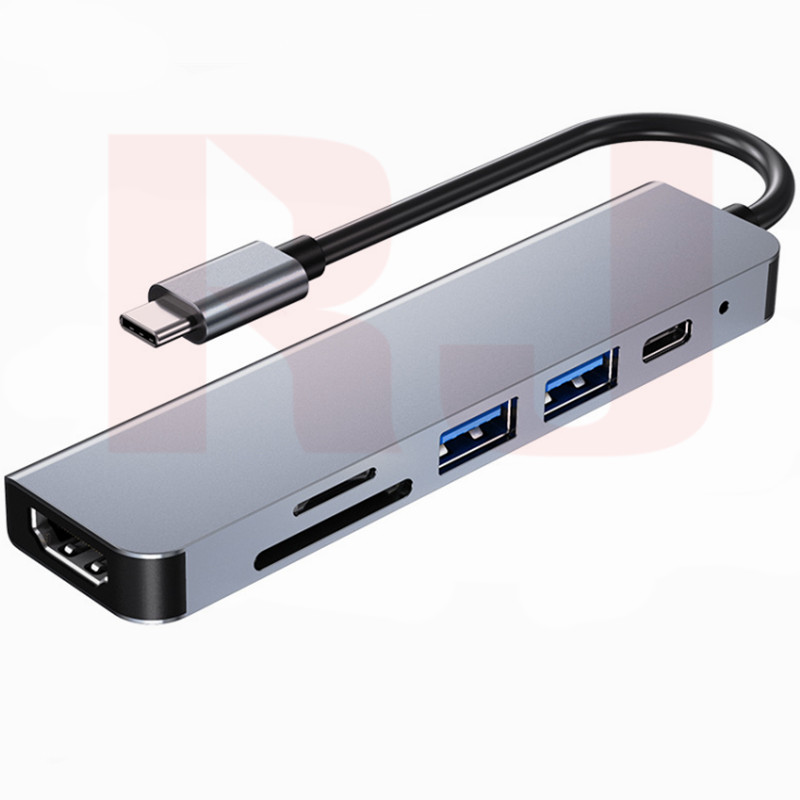 6 в 1 док-станция адаптер тype c 4K HD USB 3,0 SD/устройство для считывания с tf-карт док-станция USB C для ноутбуков