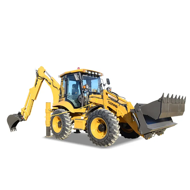 Russia hot selling 3CX 4CX small backhoe loader Compact 2.5 ton four wheel steering backhoe loader with telescopic boom