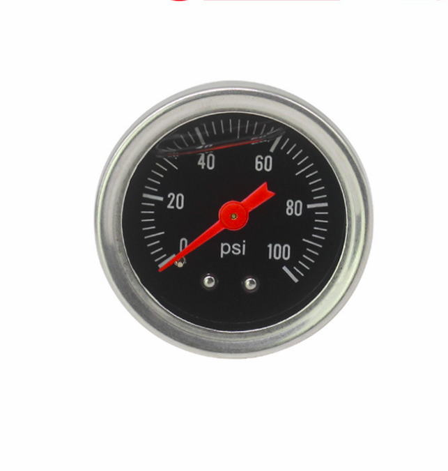 Black 45mm OD 1/8 NPT 0-100 psi Liquid Filled Fuel Pressure Oil Pressure Gauge Port for Universal parts engine