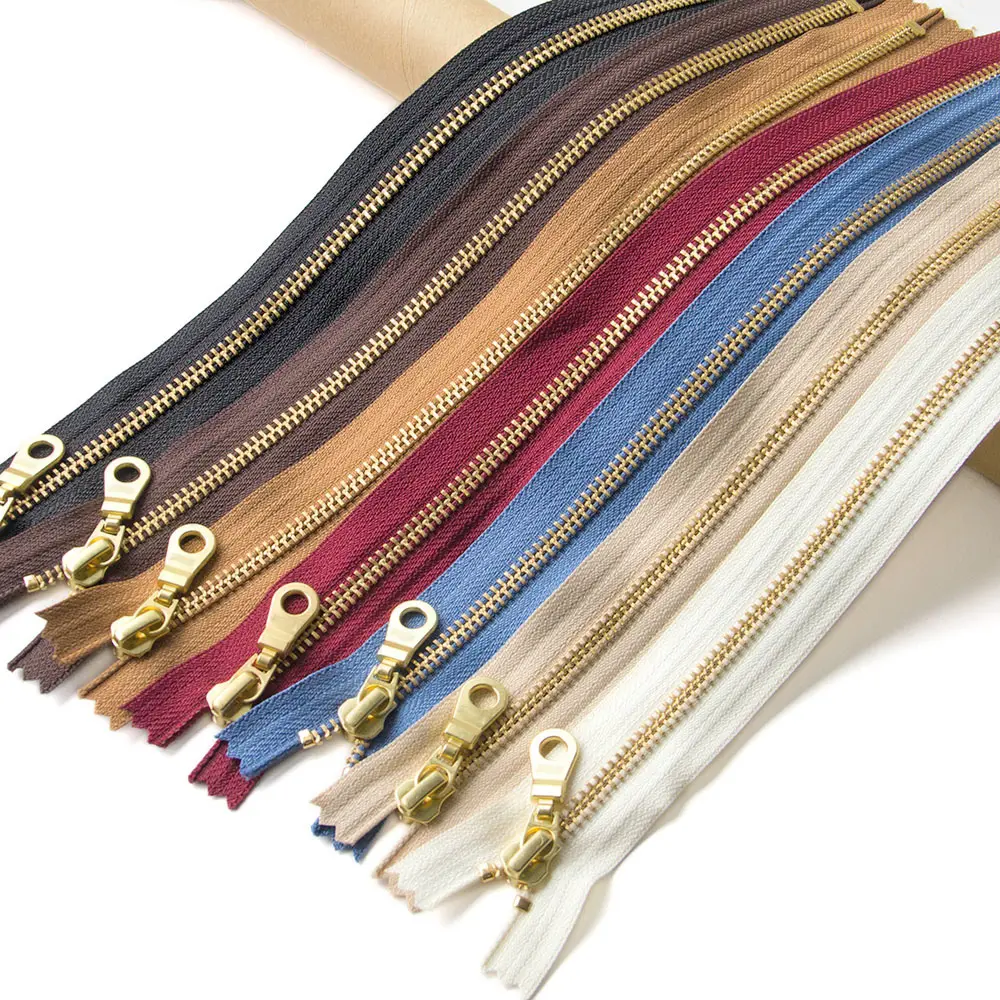 Wholesale Metal Long Chain Zippers For Handbag Auto Lock Metal Zipper For Clothes