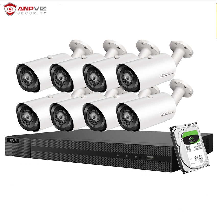Apviz 16CH NVR 8 шт. 8MP 4X Zoom Bullet IPC POE NVR комплект системы видеонаблюдения ИК наружного видеонаблюдения Аудио безопасности системы P2P вид Встроенный 4 ТБ