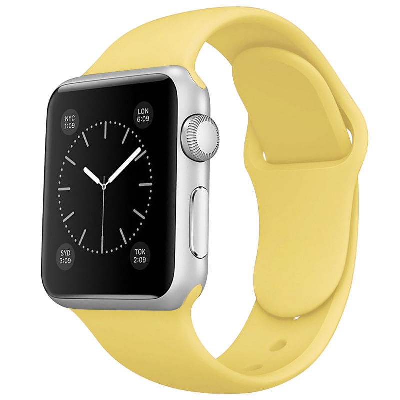 Ремешок силиконовый для часов Apple Watch, спортивный браслет, резиновый регулируемый 20 мм/44 мм/40 мм для Iwatch 3/4/5/6