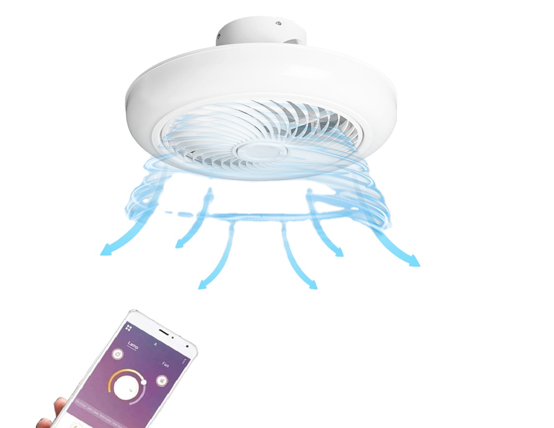 Smart Home Decorative Modern Remote App Dimmer Control 22 Inch Solar Led Ceiling Fan With Light