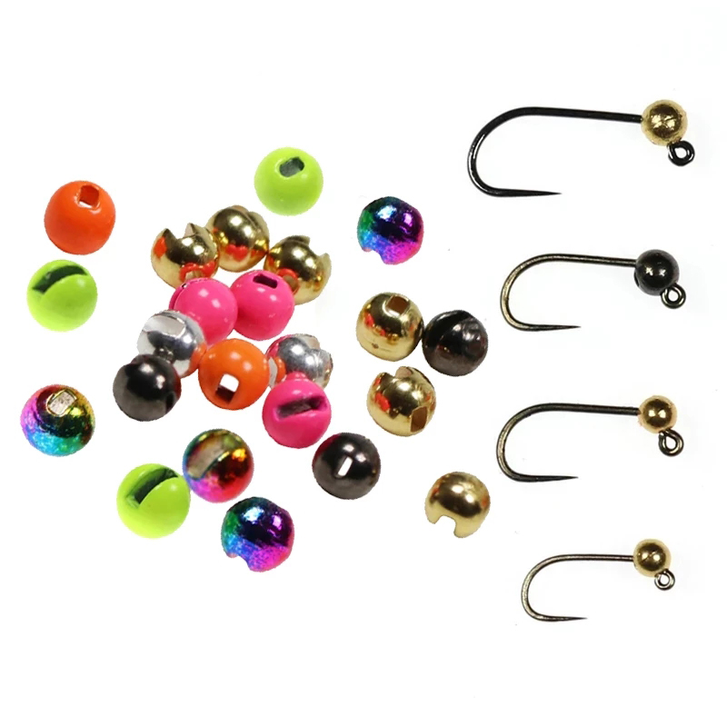Wholesale 2.5-5.5mm Slotted Tungsten Beads Multi-Color Fly Tying Beads For Sunk Beads Jig Fishing Weight Fly Tying Material