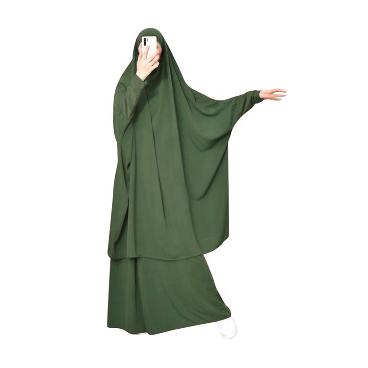 Modern New Design Islamic Clothing khimar abaya 2 piece Set Jilbab Hijab Muslim Prayer Dress Dubai For Women