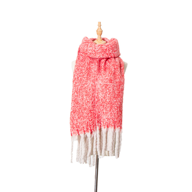 Factory direct sale autumn and winter circle sand thick tassel clip flower color matching shawl thick braid thickened scarf