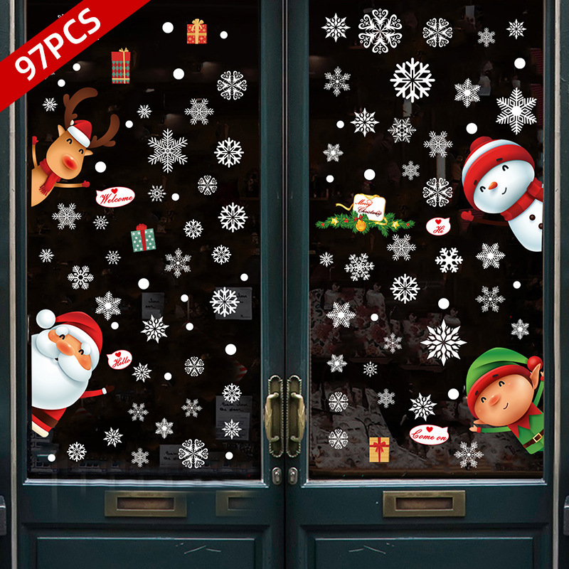 Wholesale Christmas Window Stickers Movable Christmas Decorations Christmas Window Decoration