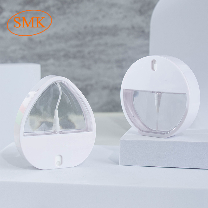 Airless Pump Bottle Screen Printing Plastic 30ml Credit Card Heart Shaped Flat Spray Bottle Pocket Size Card Sprayer