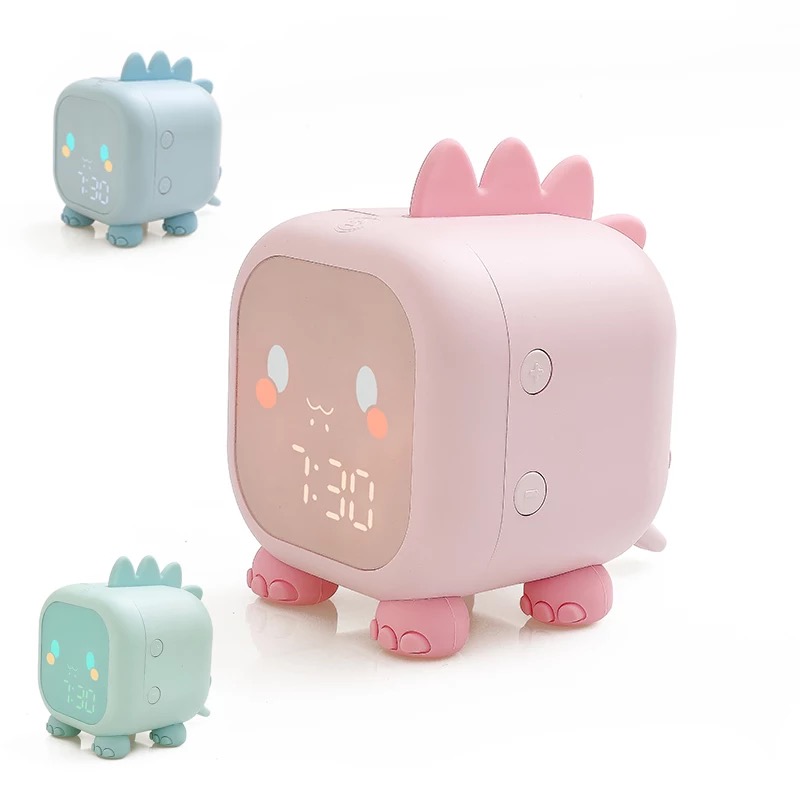 Cute LED Child dinosaur Exquisite workmanship Alarm Clock intelligent multiple colors baby gift lamp night light sleep Clock