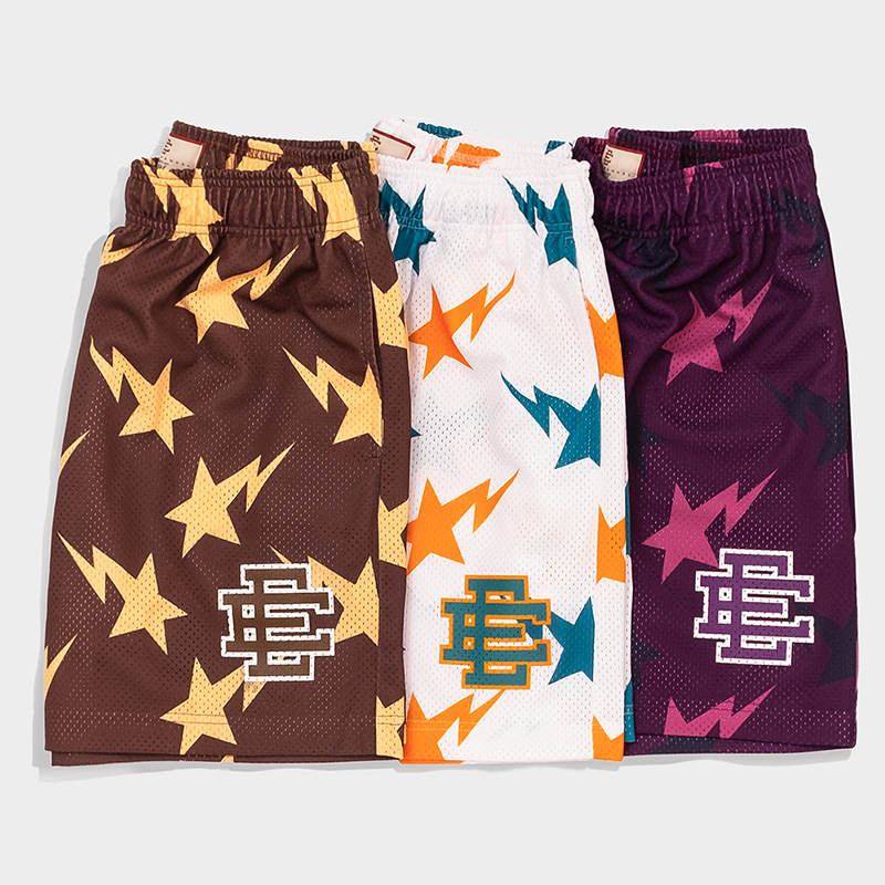 2021 Summer beach shorts fitness running breathable fashion casual men's mesh shorts